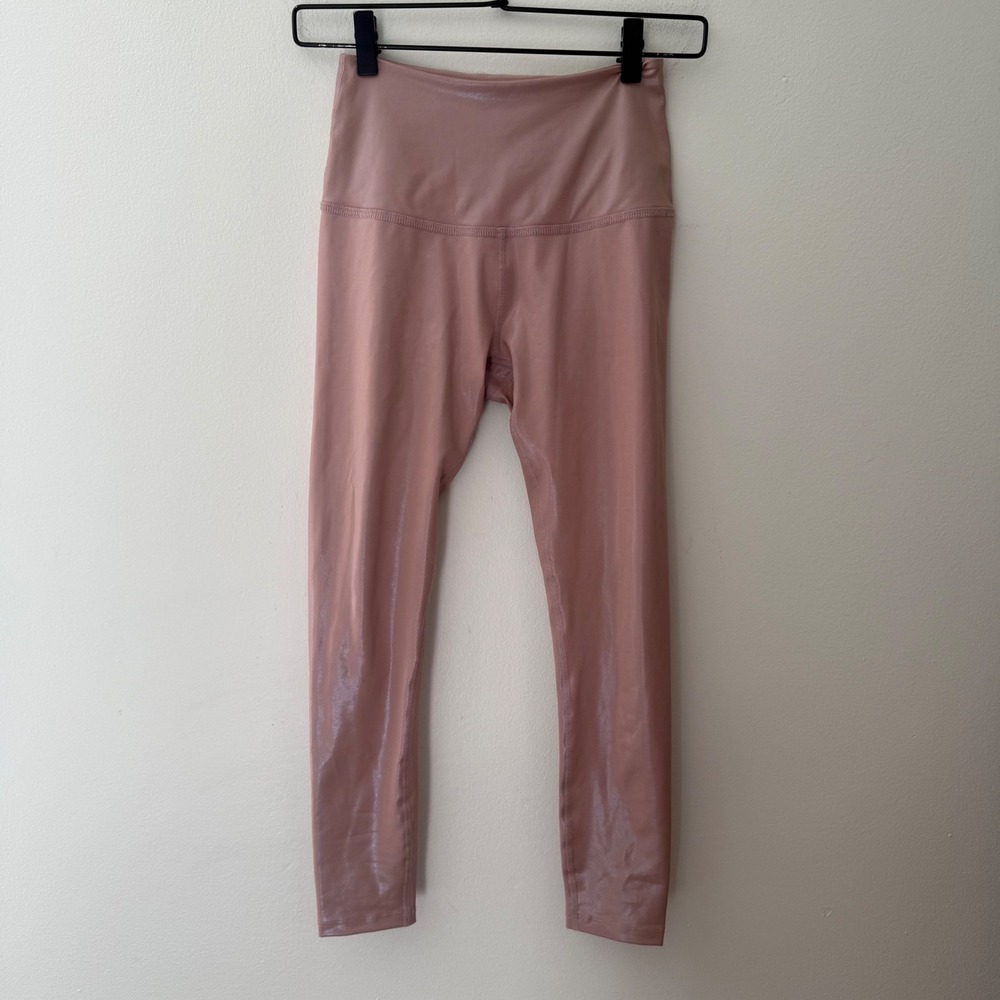 Beyond Yoga Drip Dot High Waisted Midi Leggings Rose Gold Metallic XS